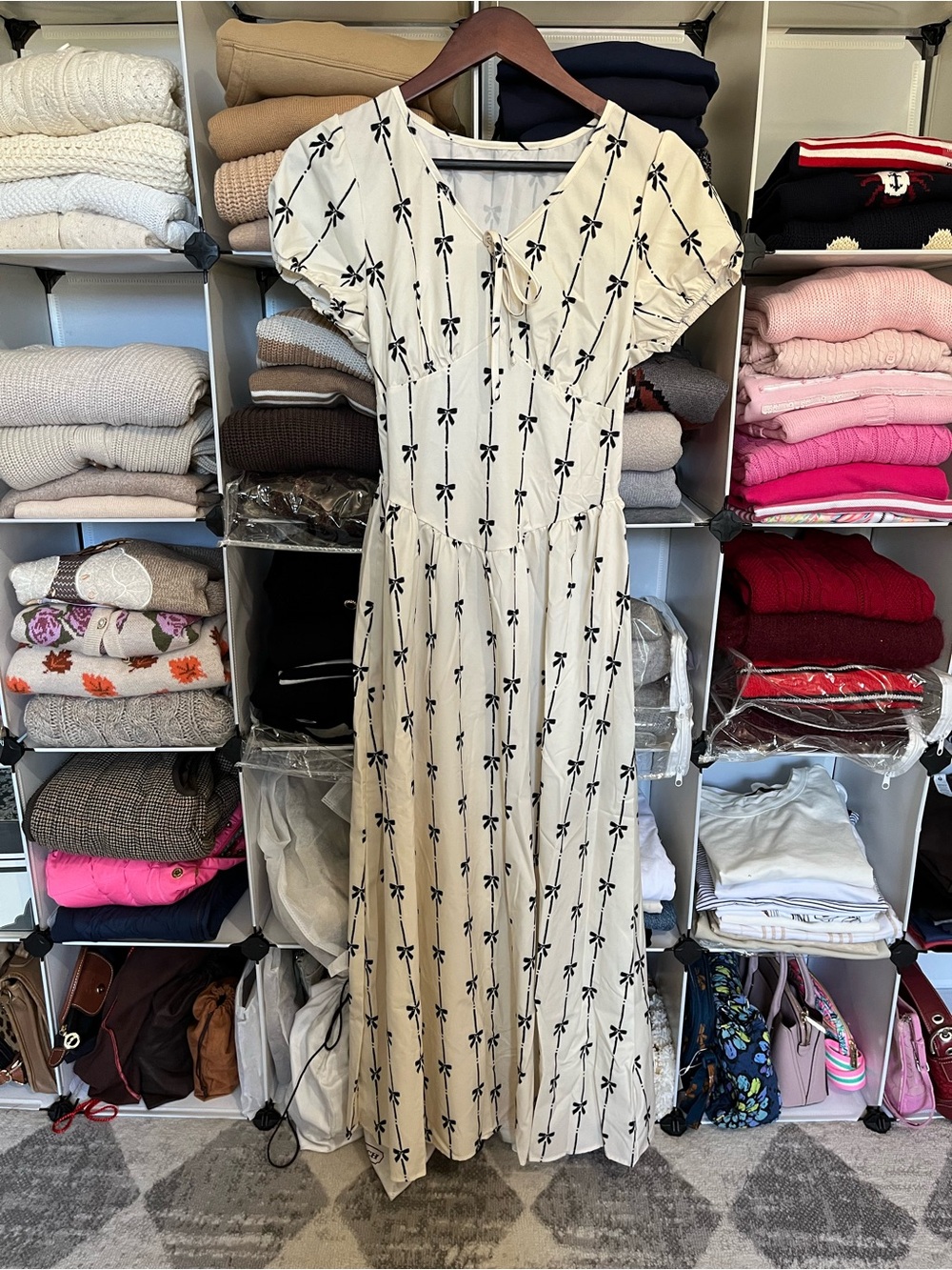 NWOT Bow Print Cottagecore Dress